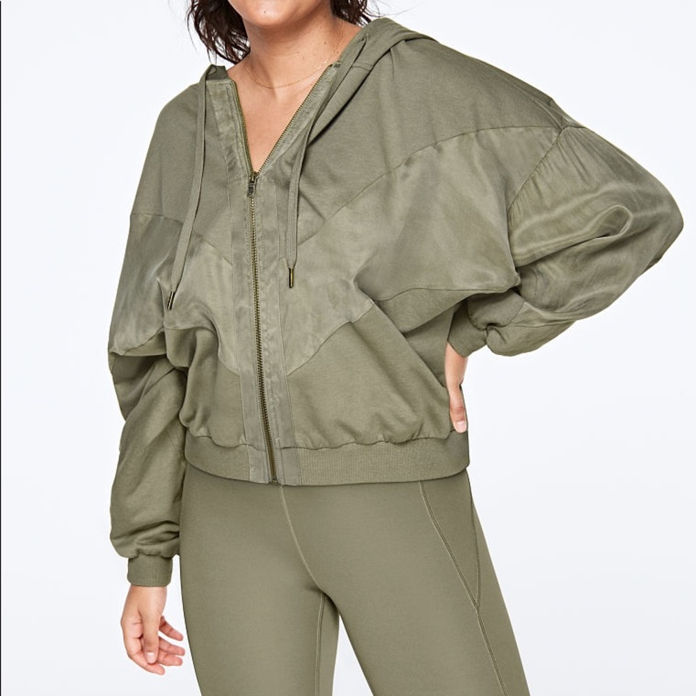 NWT VS PINK SPORT FULL-ZIP Green Hoodie Jacket